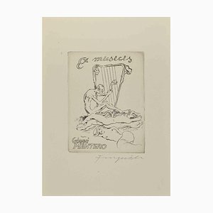Michel Fingesten, Ex Libris Gianni Mantero, Ex Musicis, Etching, 1930s