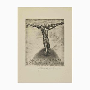 Michel Fingesten, Ex Libris-André de Raynal-Ex Biblioteca Macabru, Etching, 1937