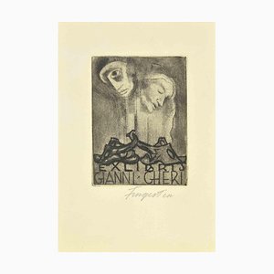 Michel Fingesten, Ex Libris Gianni Gheri, Etching, 1930s