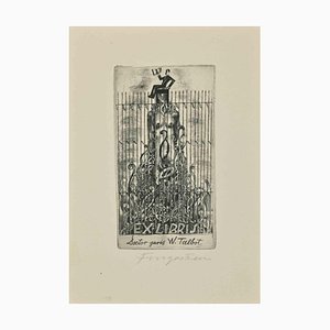 Michel Fingesten, Ex Libris W. Talbot, Etching, 1930s