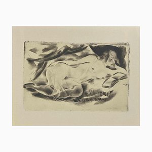 Michel Fingesten, Ex Libris Negreanu, Etching, 1930s