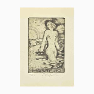 Michel Fingesten, Ex Libris Mantero, Etching, 1930s