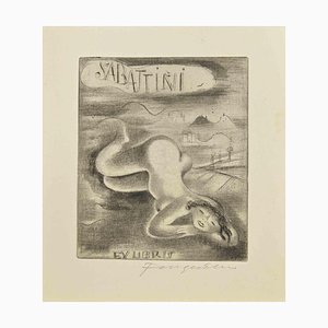 Michel Fingesten, Ex Libris Sabattini, Etching, 1930s