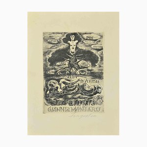 Michel Fingesten, Ex Libris Gianni Mantero, Etching, 1930s