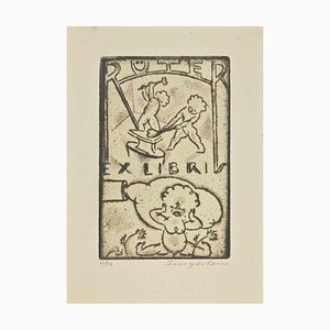 Michel Fingesten, Ex Libris Ruter, Woodcut, 1939