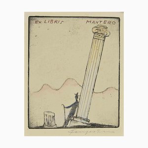 Michel Fingesten, Ex Libris Mantero, Woodcut, 1930s
