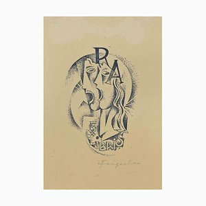 Michel Fingesten, Ex Libris R. A., woodcut, 1930s