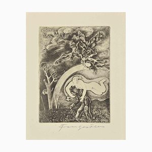 Michel Fingesten, Ex Libris Paul Valery, Etching, 1930s