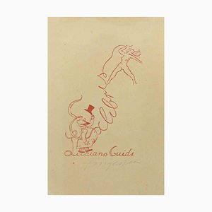 Michel Fingesten, Ex Libris Luciano Guidi, Gravure sur Bois, 1930s