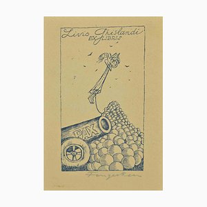 Michel Fingesten, Ex Libris Livio Ghislandi, Woodcut, 1930s