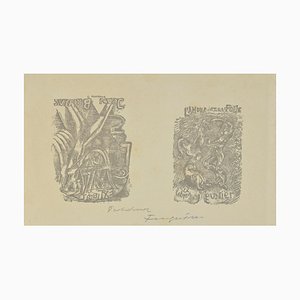 Michel Fingesten, Ex Libris L'Amour et la Folie, Woodcut, 1930s