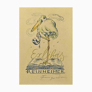 Michel Fingesten, Ex Libris Reinheime, Woodcut, 1930s