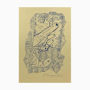 Michel Fingesten, Ex Libris Salve Pax, Woodcut, 1937