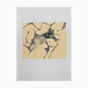 Emilio Greco, The Pigeons, Etching, 1983