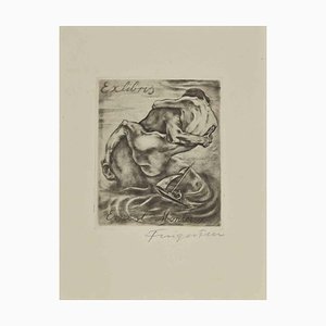 Michel Fingesten, Ex Libris Ernest Monteux, Etching, 1930s