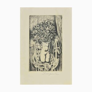 Michel Fingesten, Ex Libris Mantero, Etching, 1930s