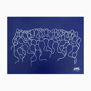 Anna Maria Caboni, Einsame Menschen, Acrylmalerei, 2023