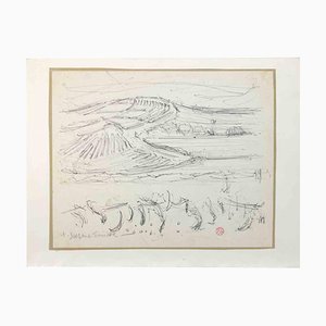 Suzanne Tourte, Landscape, Ink Drawing, 1940s