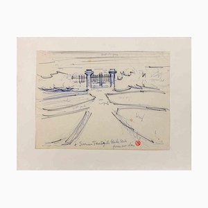 Suzanne Tourte, The Gate, Mixed Media Drawing, 1940s