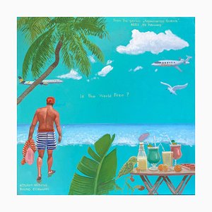 Rusiko Chikvaidze, Aquamarine Ocean, 2023, Oil on Canvas