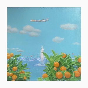 Rusiko Chikvaidze, Aquamarine Ocean, 2022, óleo sobre lienzo