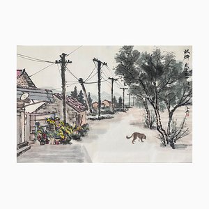 Liu Ziyu, Street of Hometown, 2023, Ink on Paper