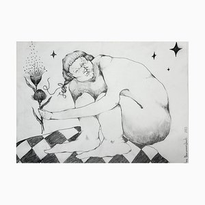 Nina Narimanishvili, I Found the Flower, 2023, Ink & Pencil on Paper
