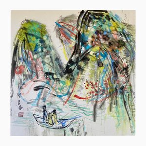 Li Qingyan, Thousand Miles a Day Back, 2019, Ink & Watercolor on Rice Paper