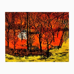 Danielle Launay, Soleil de Feu, 2022, Tecnica mista su tela