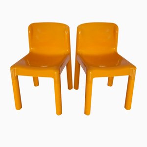 Set of Yellow 4865 Chairs by Carlo Bartoli for Kartell, 1970s