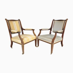 Set of 19th Century English Armchairs in Sheraton Style