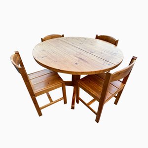 Vintage Esszimmerstühle und verstellbarer Tisch, 7 . Set
