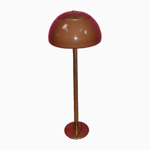 Mushroom Floor Lamp with Brown Shade Gold from Cosack Leuchten, 1970s