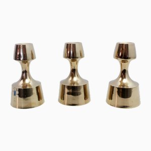 Candelabro escandinavo de latón de Dansk Design, años 70. Juego de 3