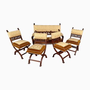 Antique Neo-Renaissance Sofa Set, 19th Century, Set of 5