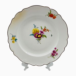 Plato de pared Sword Mark con estampado floral de Porcelana de Meissen, 1770