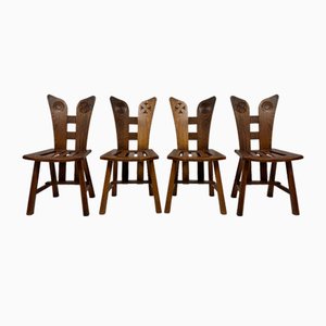 Mid-Century Artisan Dining Chairs, 1960s, Set of 4