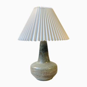 Lampe de Bureau Moderne en Grès avec Vernis Vert Dusty, Suède, 1970s