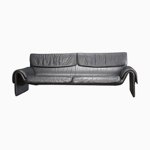 Ds2011 Black Leather Sofa from de Sede