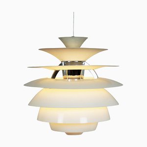 Lámpara colgante Snowball en blanco de Poul Henningsen para Poulsen, años 70