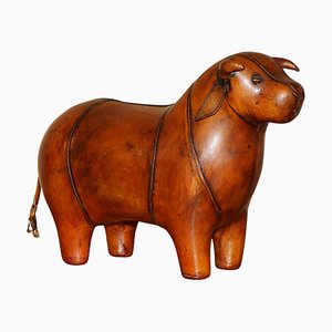 Repose-Pieds Taureau Moyen en Cuir de Vache de Liberty