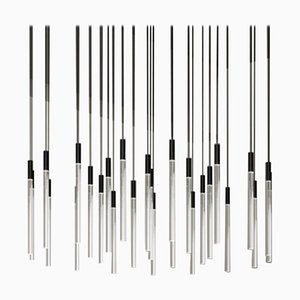 Plexi Lampen aus Stahl von Angelo Mangiarotti für Karakter, 24 . Set
