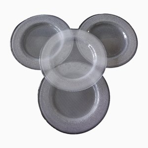 Vintage Glass Plates by Göran Wärff for Kosta Boda, 1980, Set of 4