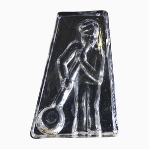 Escultura vintage de soplador de vidrio hecha a mano de Lindshammar