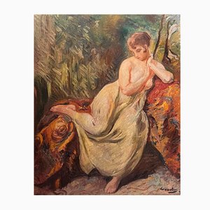 Otto Vautier, El reflejo de la modelo, óleo sobre lienzo