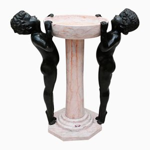 Fontana ad acqua Art Deco in marmo e bronzo, anni '30