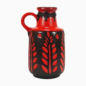 Tall Fat Lava Art Pottery Floor Vase attributed to Scheurich, Western Germany, 1970s