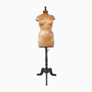 Antique French Female Mannequin in Papier Maché and Wood, 1930s