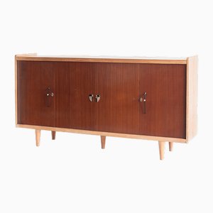 Vintage High Sideboard in Oak and Embero Veneered Wood, 1960s