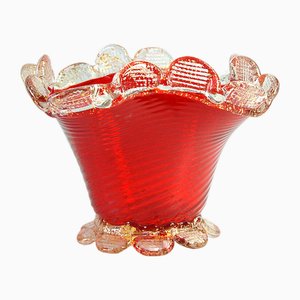 Small Vintage Murano Ribbed Dish, 1930s